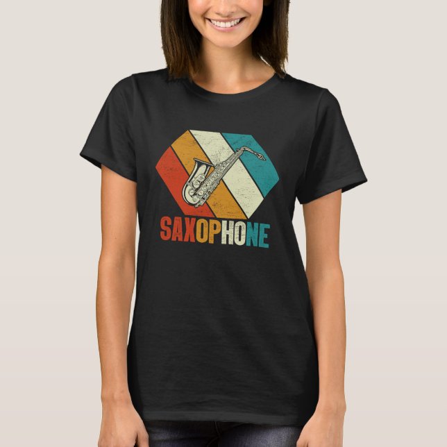 T-shirt Saxophone Saxaphone Player Music Jazz Tenor  3 (Devant)