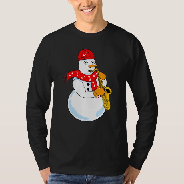T-shirt Saxophone Snowman (Devant)