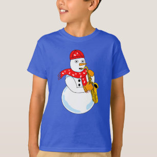 T-shirt Saxophone Snowman
