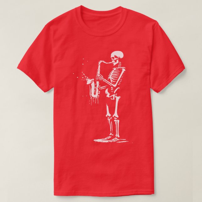 T-shirt saxophone squelette (Design devant)