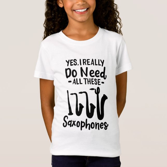 T-Shirt Saxophone - Types de saxophones (Devant)