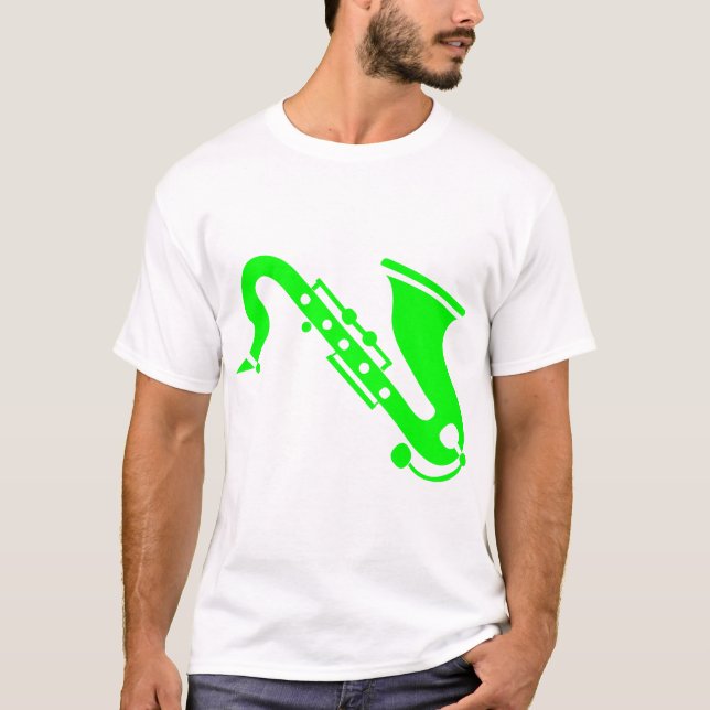 T-shirt Saxophone - Vert (Devant)