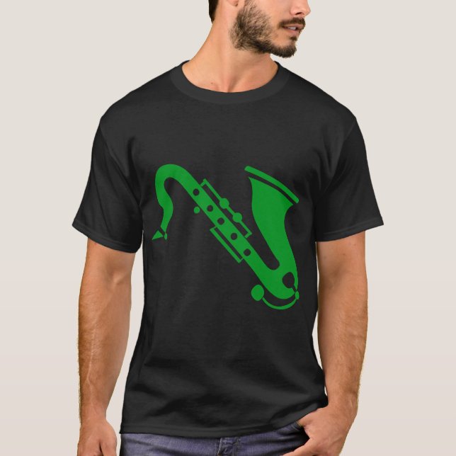 T-shirt Saxophone - Vert gazon (Devant)