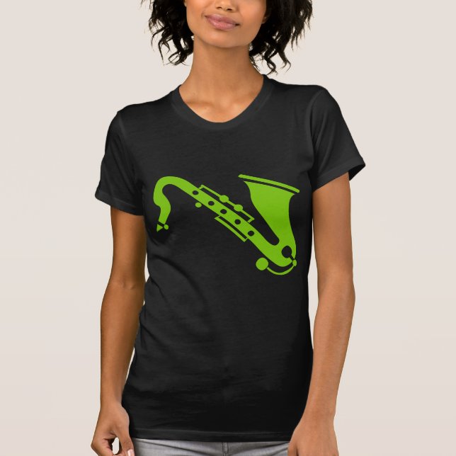 T-shirt Saxophone - Vert Martien (Devant)