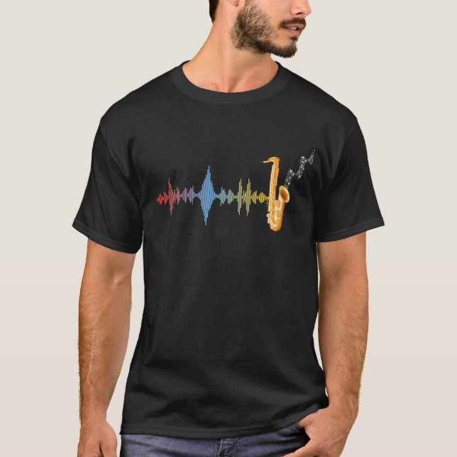 T-shirt Saxophoniste de jazz music (Devant)
