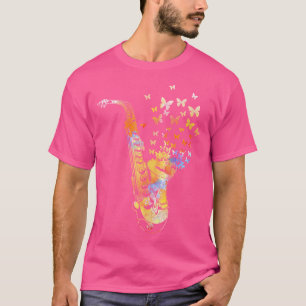 T-shirt Saxophoniste Jazz Musicien Papillon coloré Saxop