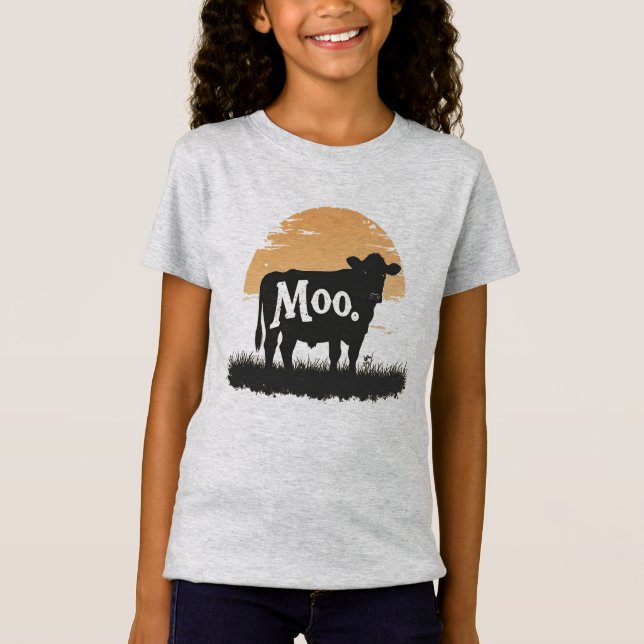 T-Shirt Say Moo — Cute Cow Silhouette (Devant)