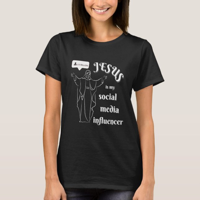 T-shirt Saying Social Media Jesus (Devant)