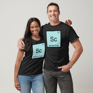 T-shirt Sc - Code Source Symbole d'élément de chimie drôle