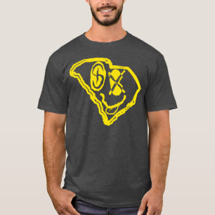 T-shirt SC Eyes South olina Grunge Sourire visage noir dos