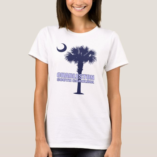 T-shirt SC Palmetto & Croissant (Charleston) (Devant)
