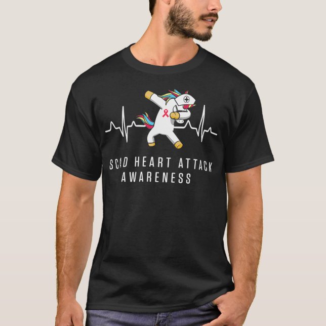 T-shirt SCAD Attaque cardiaque Survivor Unicorn Beat Warri (Devant)