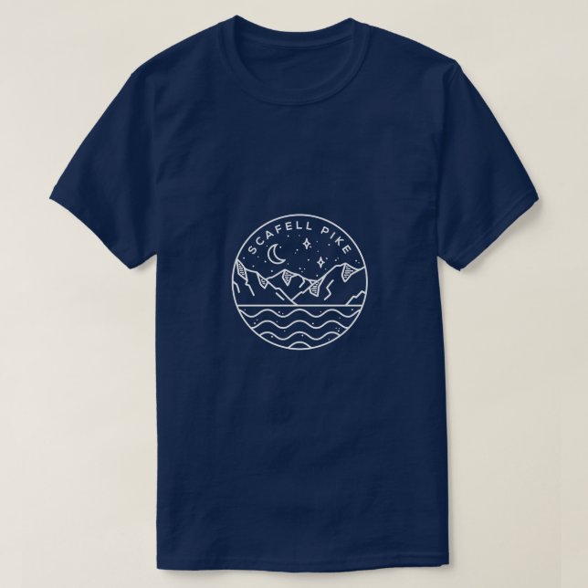 T-shirt Scafell Pike Lake District Angleterre Emblem Noir (Design devant)