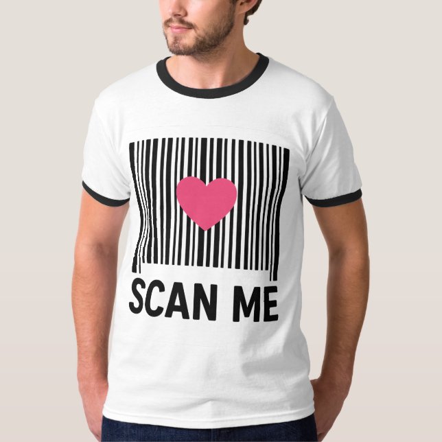 T-shirt Scan Me - Code-barres créatif avec conception card (Devant)