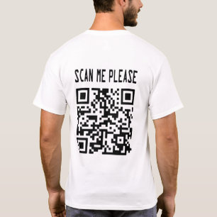 T-shirt Scan Me Please QR Code - Smile, It's Free