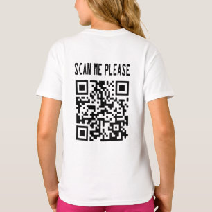 T-shirt Scan Me Please QR Code - Smile, It's Free