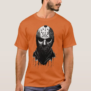 T-shirt Scandale Creppy Halloween Ice Hockey Goalie Masque