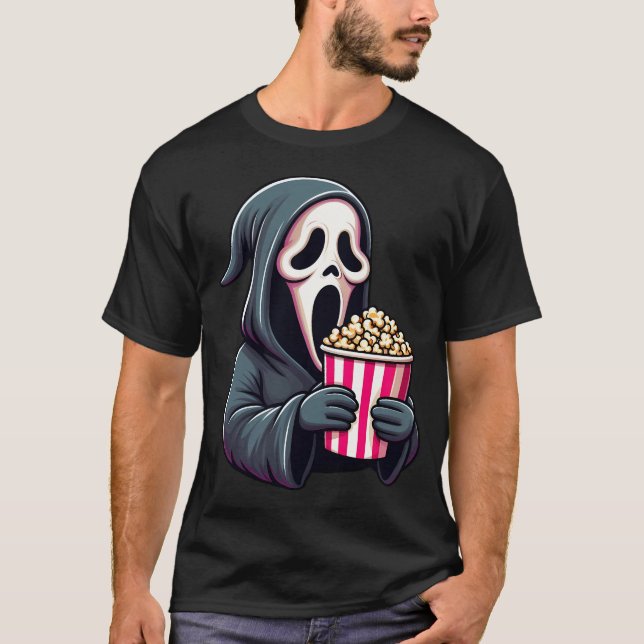 T-shirt Scandale Ghostface - Regardons Des Films Effrayant (Devant)