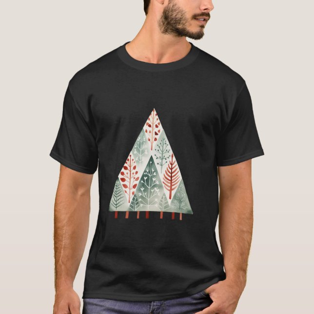 T-shirt Scandinave Nordique Winter Boho sapin de Noël Wom (Devant)
