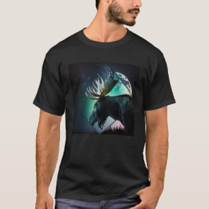 T-shirt Scandinavie de la lumière du nord de l'orignal maj