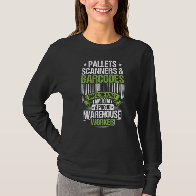 T-shirt Scanneurs et codes-barres Entrepôt de palettes d'e (Devant)