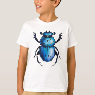 T-shirt Scarab Beetle Art Blue Insect Entomologie
