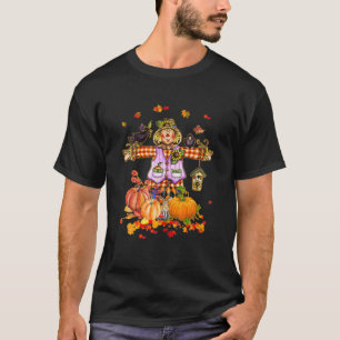 T-shirt Scarecrow Automne Bonjour Automne Citrouille Thank
