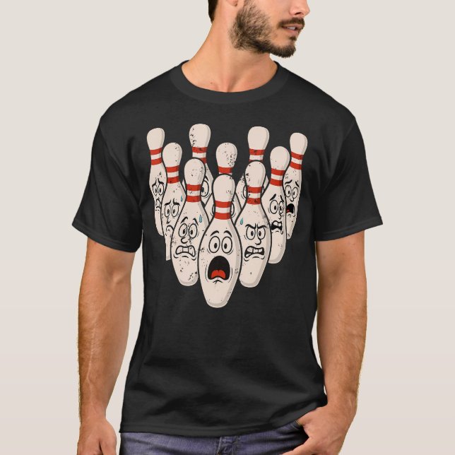 T-shirt Scared Bowling Pins Tee For Bowler Bowling Joke St (Devant)