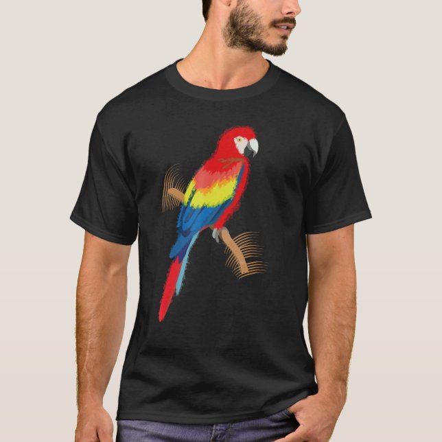 T-shirt Scarlet de perroquet Macaw coloré (Devant)