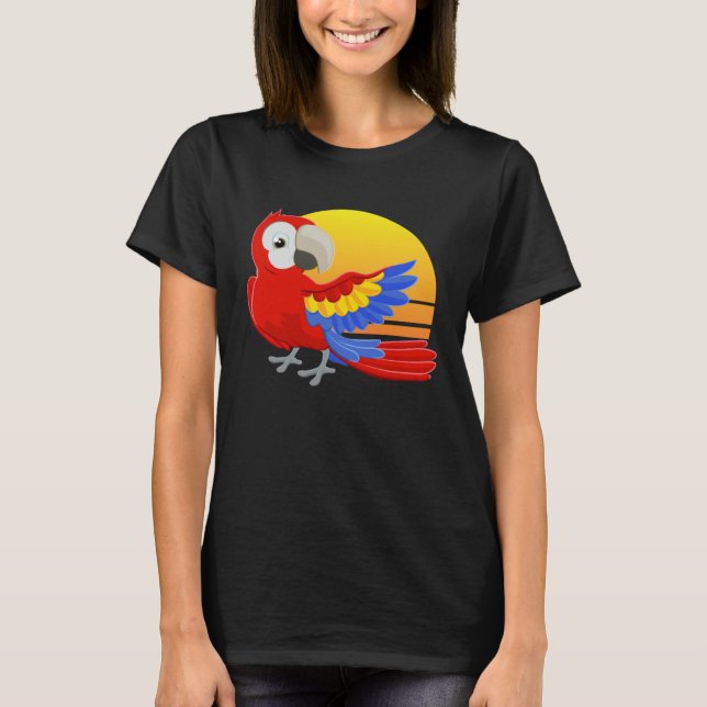 T-shirt Scarlet Macaw Costume Men Women Kids (Devant)