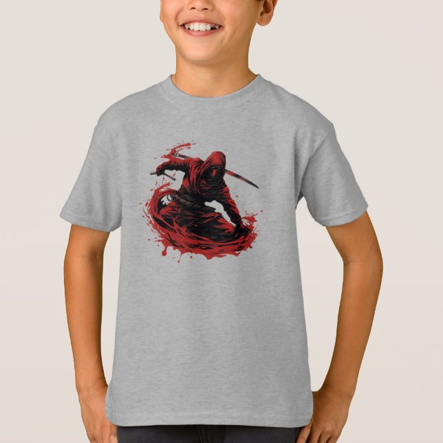 T-shirt Scarlet Stealth : Chemise de maître rouge Ninja (Devant)