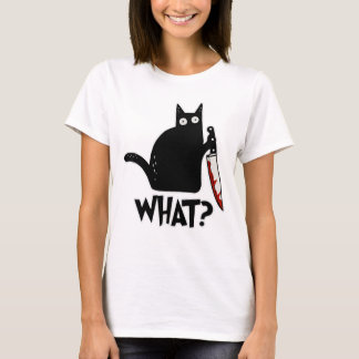 T-shirt Scary Black Cat Dire Quel Mème Meow Comment Hallow