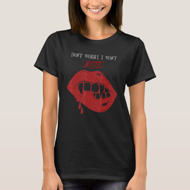 T-shirt Scary Bloody vampire pings Ne vous inquiétez pas j (Devant)