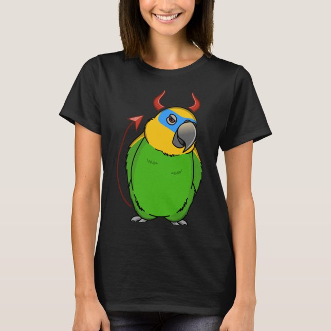 T-shirt Scary Costume Diable Parrot I Orange ailé Amazon (Devant)