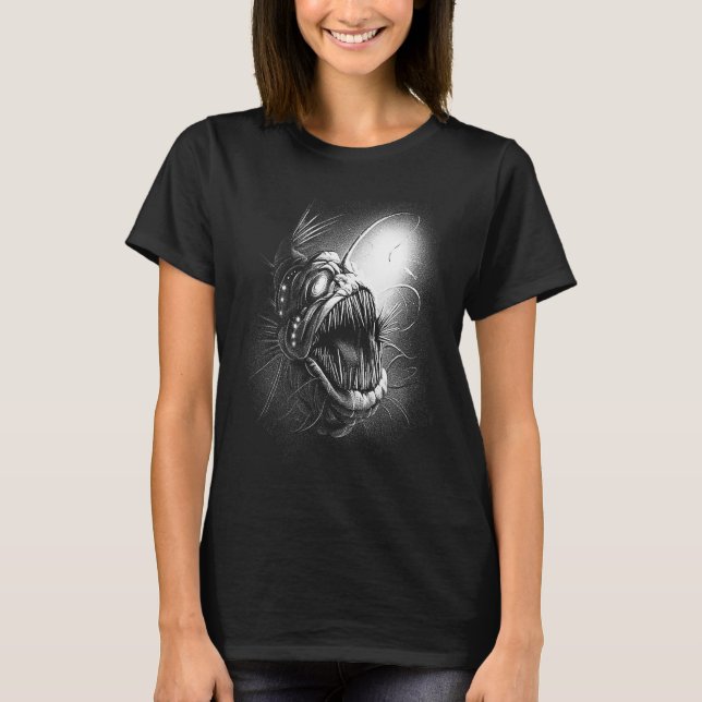 T-shirt Scary creepy spooky underwater fish sea deep (Devant)