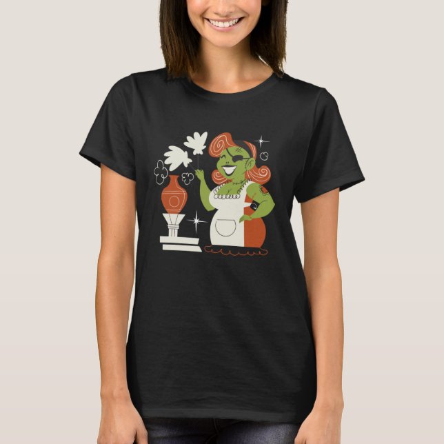 T-shirt Scary creepy zombie cleaning lady (Devant)