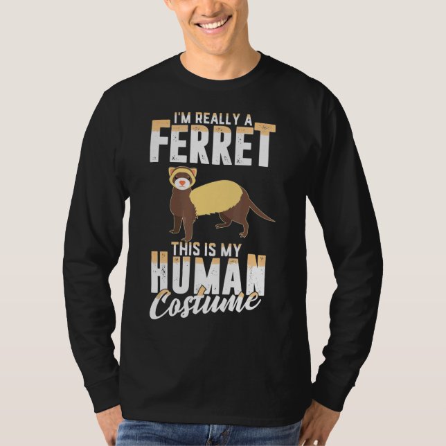 T-shirt Scary Ferret Human Costume Halloween  Women Men (Devant)