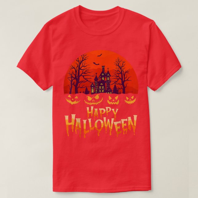 T-shirt Scary Halloween Design Broom gravé Dachshund Mo (Design devant)