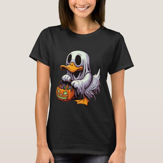 T-shirt Scary Halloween Platypus Ghost Spooky Candy Bag 1 (Devant)