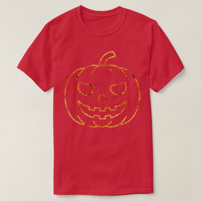T-shirt Scary Halloween Pumpkin Fire Burning Jack O Lanter (Design devant)
