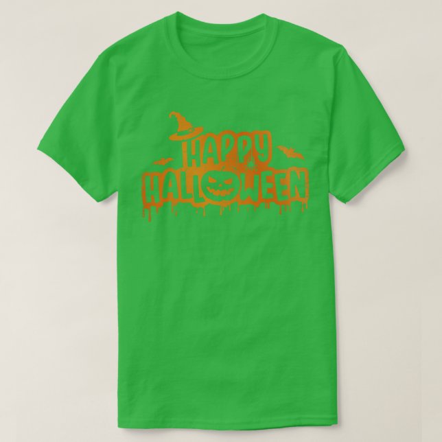 T-shirt Scary happy halloween witch witch Pompon (Design devant)