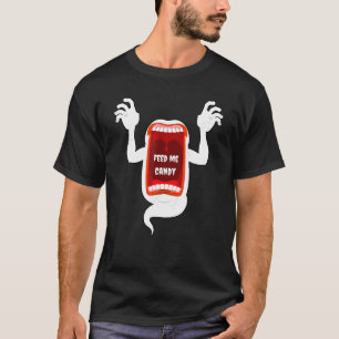 T-shirt Scary hurler Ghost Shouting Me Nourrir Bonbon Pour