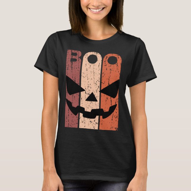 T-shirt Scary Pumpkin Face Halloween Costume with Monster  (Devant)