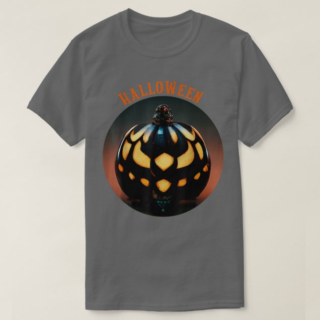 T-shirt Scary Pumpkin Halloween, JackOLantern Head Face Sc (Design devant)