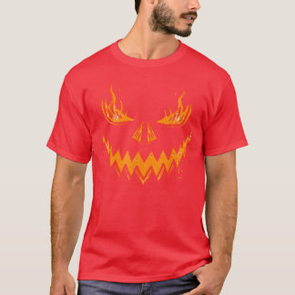 T-shirt Scary Pumpkin Jack O Lantern Face Spooky Halloween