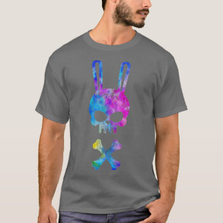 T-shirt Scary Skull And Crossbones Bad Rabbit Horror Bunny