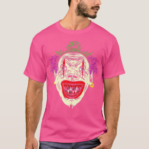 T-shirt Scary Ugly Clown with Earrings Teeth Hallow pourri