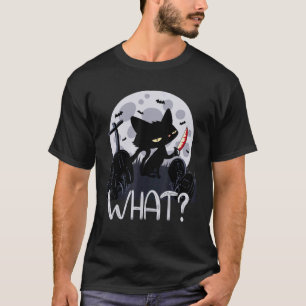 T-shirt Scary What Cat Halloween 2022 Costume Chats Noirs