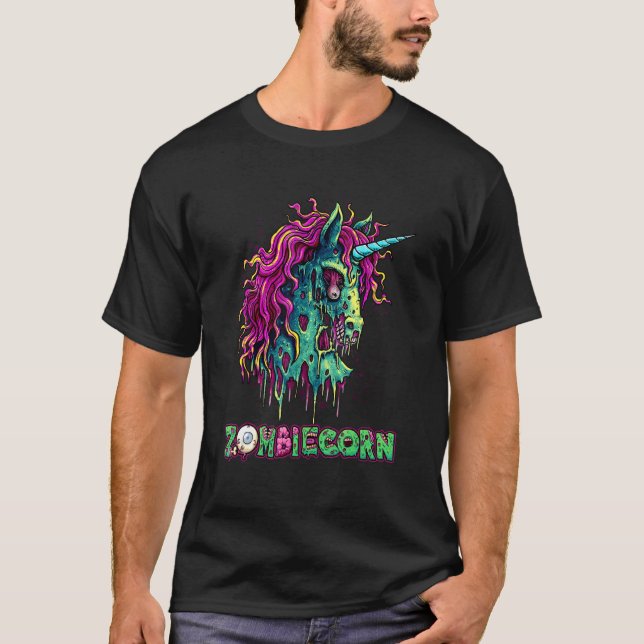 T-shirt Scary Zombiecorn Zombie Unicorn Halloween Costume (Devant)