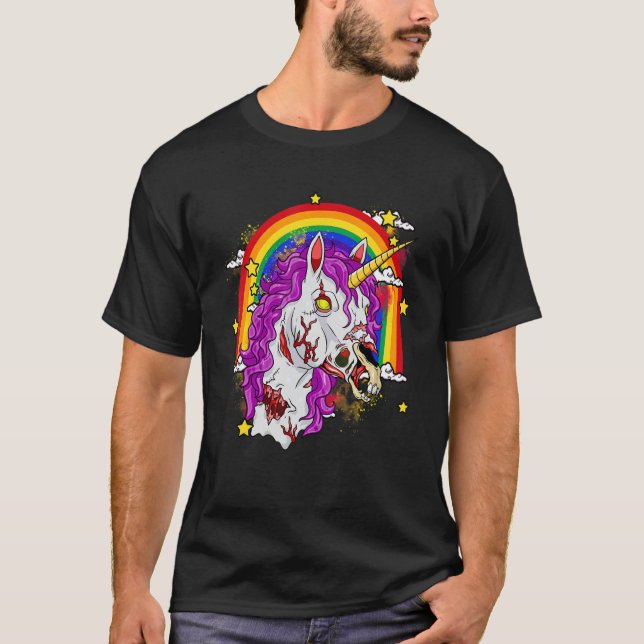 T-shirt Scary Zombiecorn Zombie Unicorn Halloween Costume (Devant)